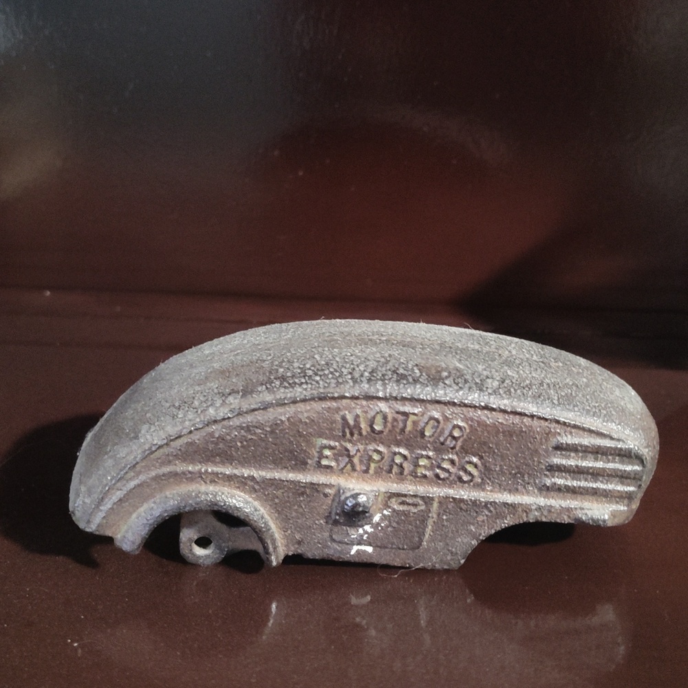 Vintage cast iron truck trailer